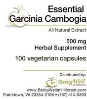 Essential Garcinia Cambogia 500 Mg Vegetarian Capsules 100 Count