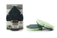 Italian Made Natural Eco-Friendly Plant Based none-scratch Double Sided Kitchen & Dish Scrub Sponge - Natural Cellulose Sponge & Plant Fiber - Plant Based, Green & Biodegradable (3 PACK/6 UNITS)