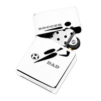 Soccer Dad - White Lighter Windproof Flip-Top Refillable with tin Gift Box
