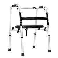 Handiy Elderly People Walker/Walker with Seat Adjustable Collapsible Anti-Skid Walker Aluminum Alloy Old Man Walker Disabled Rehabilitation Equipment -by TIANTA