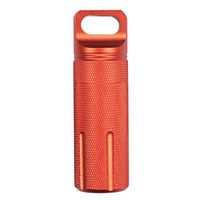 CHICTRY EDC Accessory Case Airtight Waterproof Aluminum Alloy Outdoor Survival Pill Capsule Match Battery Seal Bottle Holder Container for Camping Hiking Orange One Size