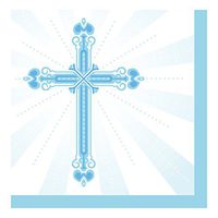 Creative Converting 662223 Creative Converting 36 Count Paper Lunch Napkins, Blessings, Blue