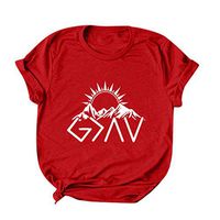 Eoeth Happy Easter!Blouse for Women Summer Letter Print Short Sleeved Pullover Top Casual Loose T-Shirts Pullover Tee Red