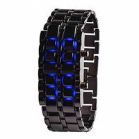 Liroyal Blue Led Digital Lava Iron Style Metal Sports Watch for Boys