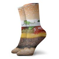 YIEOFH Barbeque Hamburger BBQ Beef Bun Novelty Boys Girls Fashion Cute Funny Casual Art Crew Socks