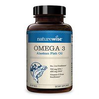 NatureWise Wild Caught Alaskan Fish Oil 2000mg for Heart Health, Cholesterol Supplement – Antioxidant Vitamin E, EPA and DHA with Wild AlaskOmega (Packaging May Vary) [1 Month Supply – 60 Softgels]
