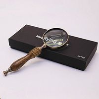 QZY 72Mm Magnifying Glass,Ebony Handle Vintage Collection Gift Reading Magnifier Metal Handheld Portable Optical Glass Lens