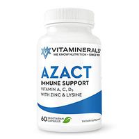 VITAMINERALS® 25 AZACT 60 Veggie Caps with Vitamins A, C, D3, Zinc, Lysine, Quercetin for Immune Support