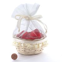 Ivory Basket with Organza | Quantity: 10