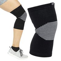 Vive Knee Support Sleeves (Pair) - Bamboo Charcoal Elastic Compression Brace for Improved Circulation, Recovery, Arthritis Joint Pain - Sports, Running, Jogging Wrap for Men, Women (Black, Small)