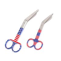 Wdl 2 Pcs Lister Bandage Nurse Scissors 4.5"+5.5" American Flag Pattern