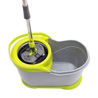 Easy Wring Microfiber Spin Mop Bucket Floor Cleaning System (Color : Gray, Size : 48.5x27x28cm)