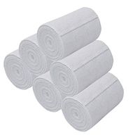 Nexskin 4" Organic Latex Free American Cotton - Comfort Elastic Bandage with Single Hook & Loop Closure - White, 6 Pack