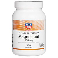 Rite Aid Magnesium Capsules, 500 mg - 100 Count | Reduce Blood Pressure Support