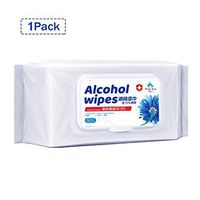 1 Pack 75% Alcohol-prepared Pads, Portable Sterilization and Disinfection Wipes, Disposable Wet Wipes Moist Non-Woven Fabrics Cleaning Disinfection Towelettes(50PCS/Pack) (50pcs)