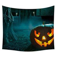 Bosji (150x200cm) Wall Hanging Tapestry, Happy Halloween Decorative Pumpkins Sastle Tree Printed Scary Tapestry, Art Home Garden Decoration