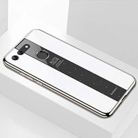 JUNXI Phone case Phone Cover Electroplated Mirror Glass Case for Huawei Honor View 20 (Black) Simple Comfortable and Easy to Carry (Color : White)