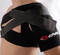 EVS Sports Black Shoulder Brace Small Breathable Air Mesh Construction with TPR Gripper Pull-Tabs SB03