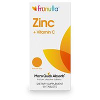 Frunutta Zinc 5 mg + Vitamin C 15 mg, Supports Immune System, Under The Tongue Instant Dissolve Tablets for Children and Adults, 90 Tablets, Proudly Made in USA