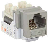 Hellermann Tyton RJ11FC3-GRY Category 3-6P6C RJ11 USOC Keystone Jack, Gray