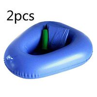 Lolicute Air Inflation Bed Pan Bedpans Bed Pans Inflatable Cushions Potty Toilet Washable Portable Bedridden Bedpan for Elderly Incontinence Paralyzed Patients Men Women 2Pcs Blue