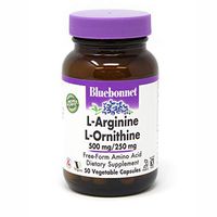 Bluebonnet l-ornithine 500 Mg/250 Mg Vitamin Capsules, 50Count