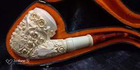 VINTAGE HANDCARVED SMOOTH MEERSCHAUM SMOKING PIPE PFEIFE PIPA LARGE SIZE MODEL4a8