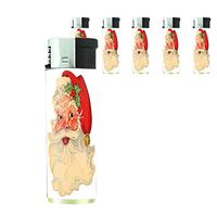 Perfection In Style Butane Refillable Electronic Lighter Set of 5 Pieces Vintage Christmas Design 007