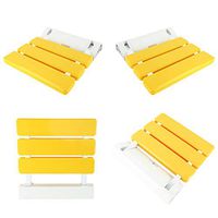 9milelake Wall-mounted Drop-leaf Stool, Foldable Shower Seating Chair, Folding Bath Seat - Yellow