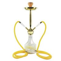BuBu-Fu Arab Luxury Extreme Series Extra Long Pipe 2 Hose Hookah Combo Kit Set, Shisha Pipe Glass Base, High Durability Not Easy to Dump 2 Hose Hookah Complete Set