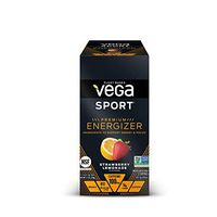 Vega Sport Premium Energizer Strawberry Lemonade, Vegan, Gluten Free, All Natural, Pre Workout Powder, Non GMO ( 12 Counf of 0.6 oz Packs), 7.7 oz (Packaging May Vary)