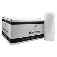 PlasticMill 12-16 Gallon Garbage Bags: Clear, 1 Mil, 24x31, 250 Bags.