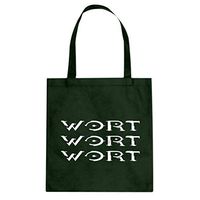 Tote Wort Wort Wort 15x16 Forest Green Canvas Bag