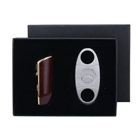 GALINER Cigar Lighter, Metal Windproof Butane Torch Lighter with Cutter Set (Red Cloud)