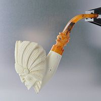 Meerschaum Native American 3/4 Bent Tobacco Pipe by Paykoc M14051