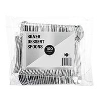 Disposable Mini Silver Cutlery - 100 Pack - Mini Spoons 3.75" - by Aya's Cutlery Kingdom