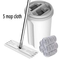 ZHENHAO Flat Squeeze Mop and Bucket with Microfiber Separate Dirty Water from Clean Water Cleaning Flat Mop Wet and Dry 360° Cleaning for Floor Cleaning,3