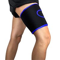 Mcolics Compression Recovery Thigh Sleeve, for Sore Hamstring, Groin, Quad Support – Upper Leg Sleeves for Men and Women Running & All Sports! (1 Sleeve) (Blue)