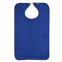 BIHIKI Reusable Adult Terry Cloth Bib for Eating,PVC Waterproof Clothing Protector,Stain Resistant Adult Aid Apron for Elderly Patient Senior,17.7"X29.5"