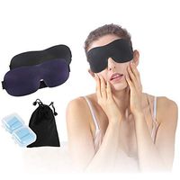 Sleep Mask for Women, Atrest Mens Boys 3D Blackout Soft Comfy Relaxing Night Blindfold Memory Form Lightweight Eyeshade with Adjustable Strap for Travel, Nap, Meditation, 2 Pack, Black/Purple