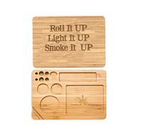 Laser Engraved Customized Personalized Bamboo Rolling Tray. Cut Out,for Rolling Tobacco Cigar Paper,Leaf,Medicinal Herb,Personalize for Free- Roll it Up