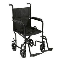 Drive Med 19004200 Transport Chair Aluminum 300 Lbs. Padded Arms Black Atc19-bk Box Of 1