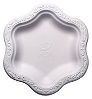 [100 COUNT] 7" inch Disposable Floral Small Premium White Plates - Acanthus Collection Natural Sugarcane Bamboo Fibers Bagasse 100% Byproduct Eco Friendly Environmental Plastic Paper Plate Alternative