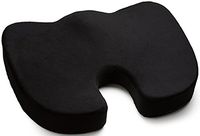 BodyHealt Coccyx Seat Cushion - Posture Support Memory Foam - Contoured with Removable & Washable Cover - Back Support Tailbone, Sciatica, Hemorrhoids, Coccyx and Lower Back Pain Relief