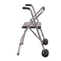 Rolling Walkers Walker Thick Aluminum Walker Foldable Elderly Disabled Rehabilitation Collapsible Walker (Color : Brass, Size : 615091cm)