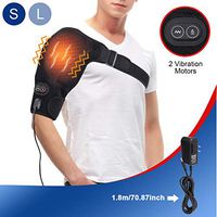 Heated Massage Shoulder Brace, 3 Vibration & Heat Settings, Adjustable Heating Shoulder Pad with Hot and Cold Therapy for Rotator Cuff, Frozen Shoulder, Shoulder Dislocation or Muscles Pain Relief (S)