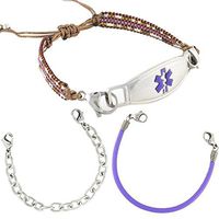 Value Pack (3) Medical Alert ID Bracelets | Free Engraving | Fun Interchangeable Styles |Custom Size | Fits Womens & Teens | Cora