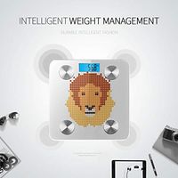 LYAOE Bluetooth Body Fat Scale Lion Head Made Colored Circles On Smart Wireless Scale with LCD Display Measuring Body Weight Bmi and Health Digital Scale