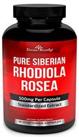 Pure Rhodiola Rosea Supplement - 500mg Siberian Rhodiola Extract 3% Rosavins and 1% Salidroside - for Thyroid Support, Stress Relief, Natural Energy, Brain Function and Focus - 90 Vegetarian Capsules