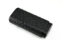 Skyway Ostrich Leather Cigar Case Holder with Cedar Lining - Black
